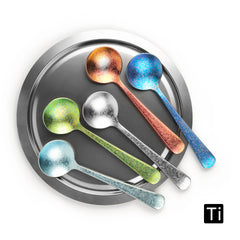 Pure Titanium Large Round Head Spoon Long Handle Soup Spoon