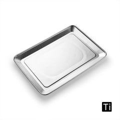 Pure Titanium Thickened Rectangular Serving Platter