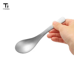 Pure Titanium Spoon, Lightweight Soup Dessert Spoon for Home Kitchen Outdoor Camping