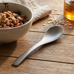 Pure Titanium Spoon, Lightweight Soup Dessert Spoon for Home Kitchen Outdoor Camping