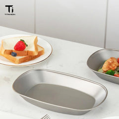 Pure Titanium Multifunctional Plate, Outdoor Camping Steaming & Salad Dinner Plate