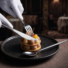 Stainless Steel Dessert Cutlery Set Bright Silver, Dessert Knife Fork Spoon 3-Piece Tableware Kit