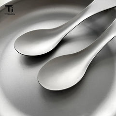 Pure Titanium 2-in-1 Spork, Lightweight Dual Purpose Spoon Fork Combo, Portable Outdoor Camping Tableware