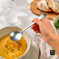 Pure Titanium Large Round Head Spoon Long Handle Soup Spoon