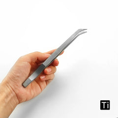 Titanium Angled Tweezers 16cm