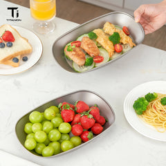 Pure Titanium Multifunctional Plate, Outdoor Camping Steaming & Salad Dinner Plate