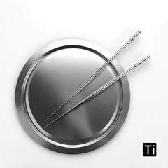 Titanium Bamboo Pattern Chopsticks 24.5cm Mirror Polished Tableware