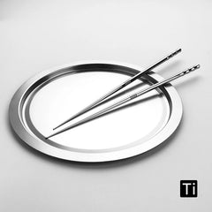 Titanium Bamboo Pattern Chopsticks 24.5cm Mirror Polished Tableware
