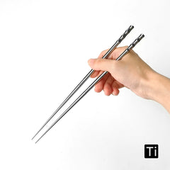 Titanium Bamboo Pattern Chopsticks 24.5cm Mirror Polished Tableware