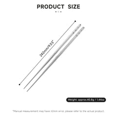Titanium Bamboo Pattern Chopsticks 24.5cm Mirror Polished Tableware