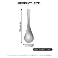 Pure Titanium Spoon, Lightweight Soup Dessert Spoon for Home Kitchen Outdoor Camping