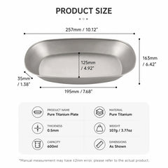 Pure Titanium Multifunctional Plate, Outdoor Camping Steaming & Salad Dinner Plate
